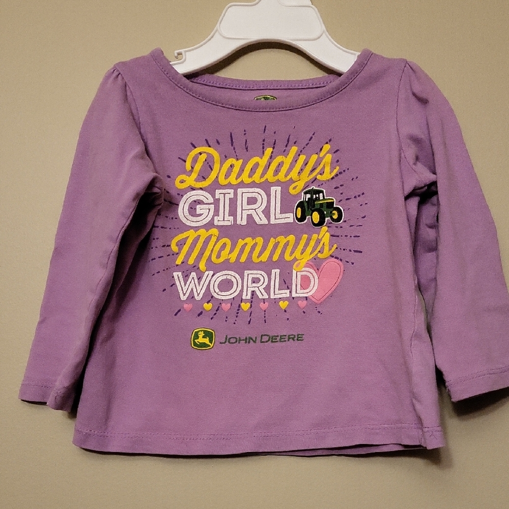 John Deere mauve long sleeve tee shirt